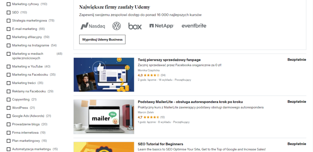 Jak zacząć pracę w&nbsp;marketingu - Udemy