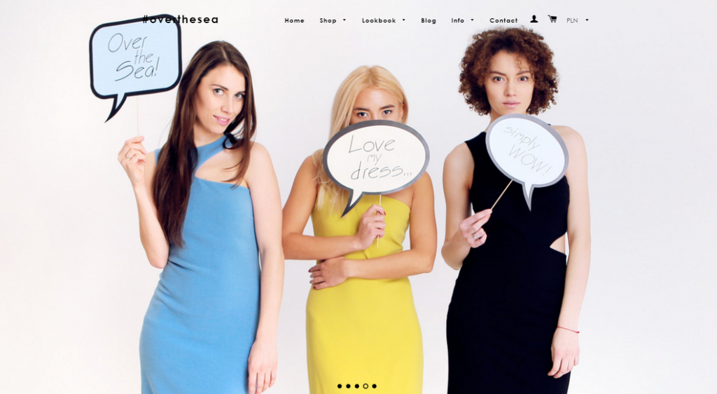 Rys. 1. Sklep z odzieżą damską: http://www.overthesea-shop.com – strona główna