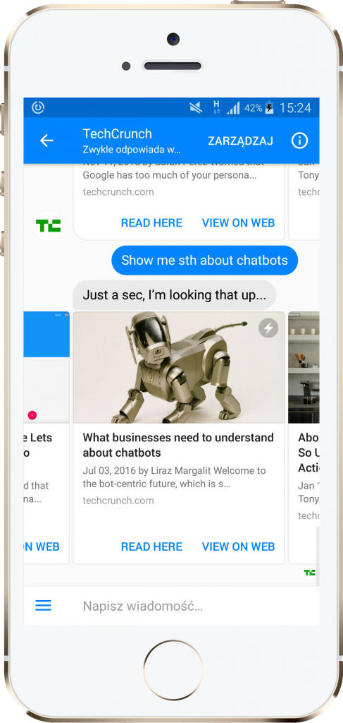 Chatbot portalu TechCrunch &ndash; performance360.pl