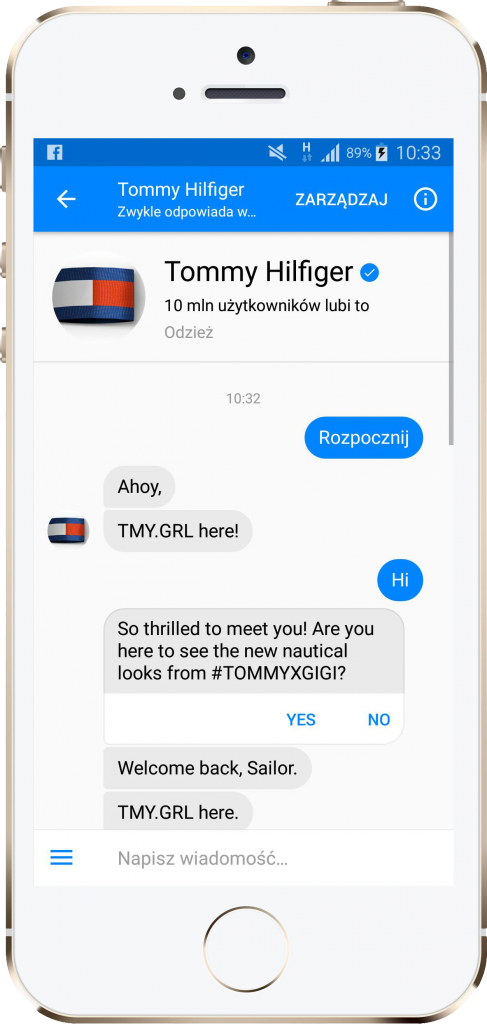 Chatbot Tommy Hilfiger &ndash; performance360.pl