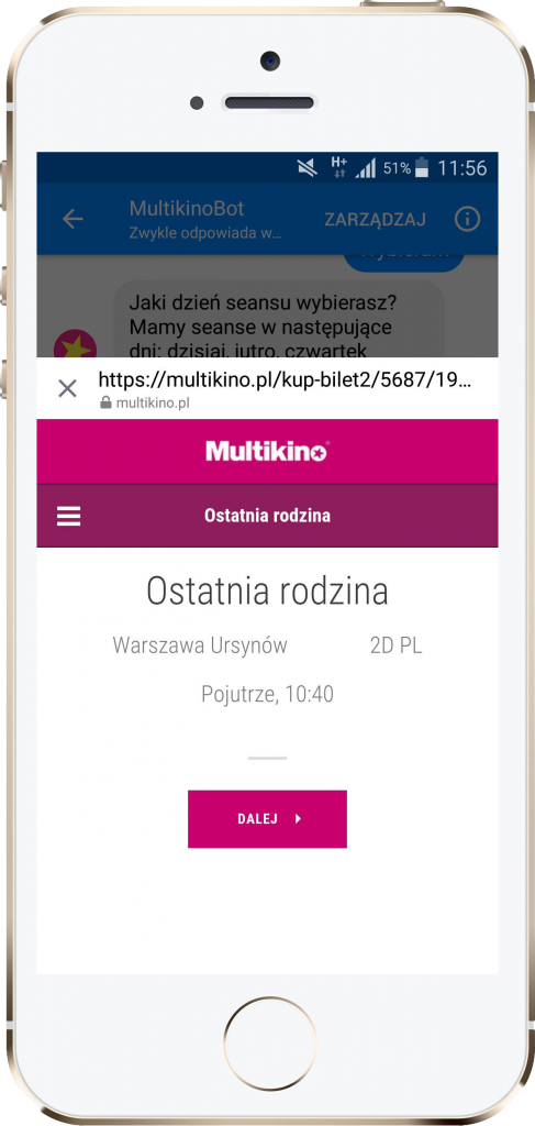 Chatbot w&nbsp;aplikacji Multikina &ndash; performance360.pl