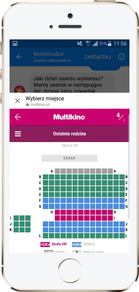 Chatbot w&nbsp;aplikacji Multikina &ndash; performance360.pl