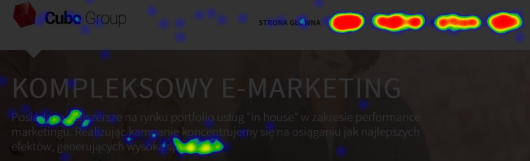 Yandex Metrica – przykładowa mapa kliknięć