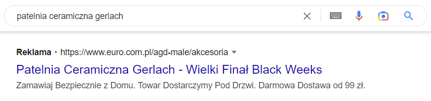 Kampania DSA - podgląd reklamy - Cube Group