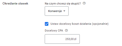 Określanie stawek w&nbsp;Google Ads z&nbsp;docelowym  CPA (Cost Per Action)