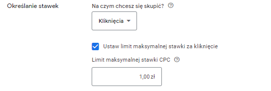 Określanie stawek w&nbsp;Google Ads na limit maksymalnej stawki CPC