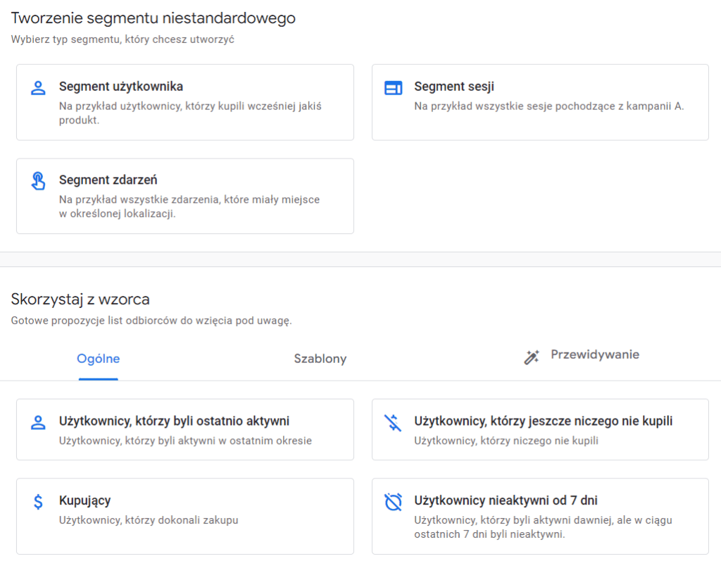 Tworzenie segmentów w Google Analytics 4
