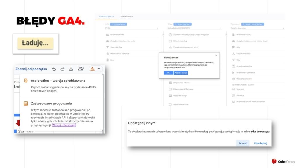 Błędy w Google Analytics 4