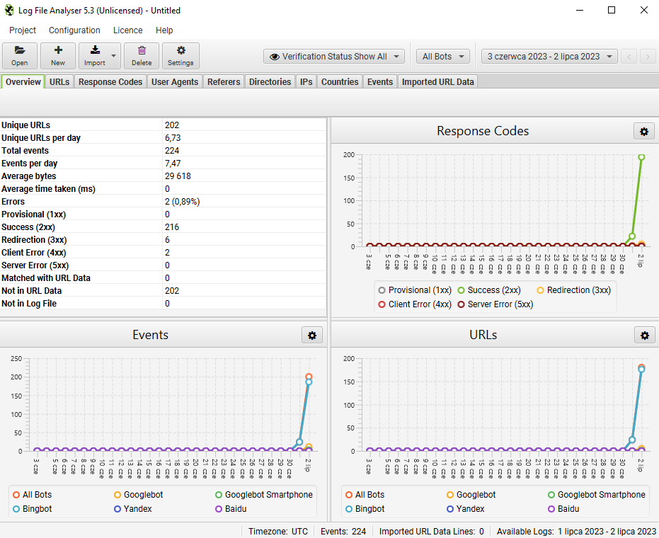 Analiza log&oacute;w&nbsp;serwera w&nbsp;SEO Log File Analyser