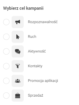 Wybór celi kampanii reklamowej