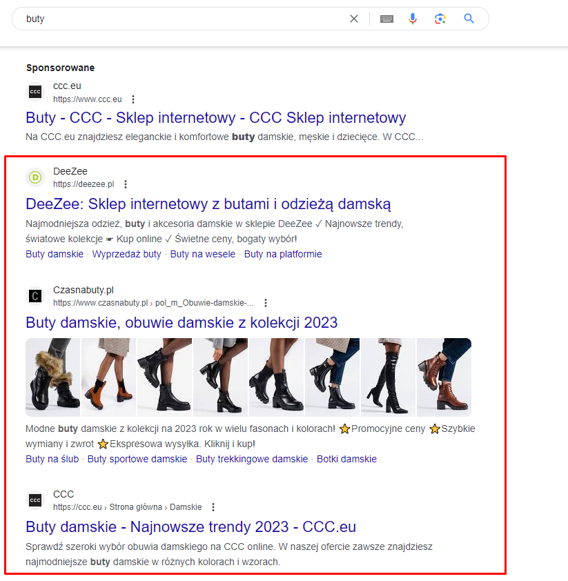 organiczne wyniki wyszukiwania