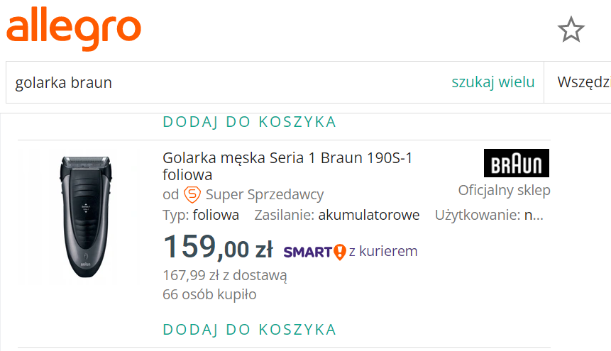 Reklama na Allegro wraz z logo marki