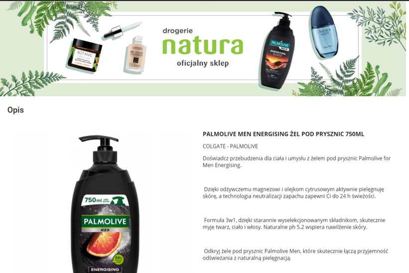 Nagłówek reklamowy nad ofertami na Allegro