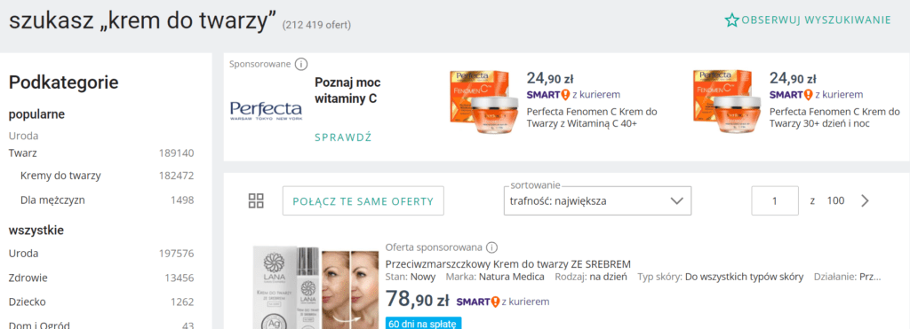 Format reklamy graficznej na Allegro