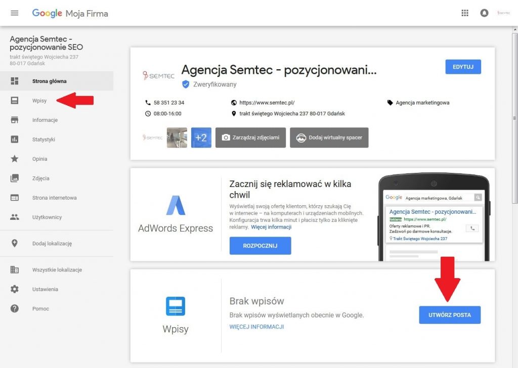 panel google moja firma